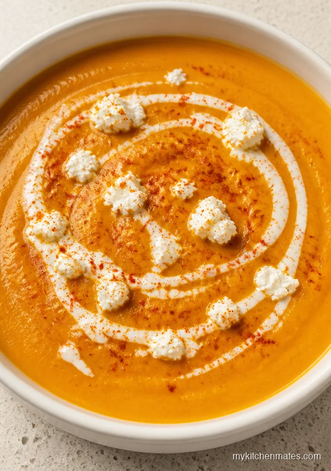 Creamy Sweet Potato Goat Cheese Soup