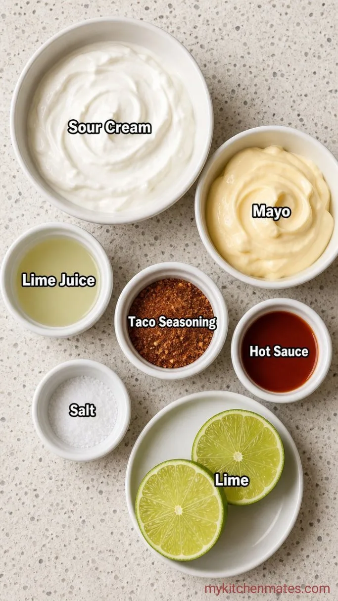 Creamy Taco Sauce (5 Minutes, No Cook) Ingredients
