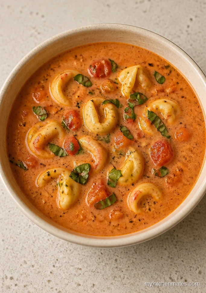 Creamy Tomato Basil Tortellini Soup