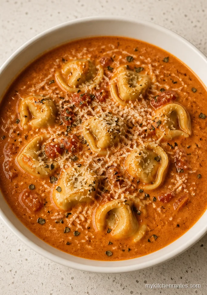 11 Crockpot Tortellini Soup Recipes for Cozy Low Effort Dinners Creamy Tomato Parmesan Tortellini Soup