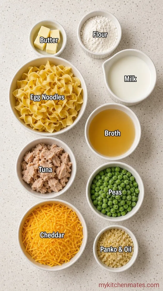 Creamy Tuna Noodle Casserole Made from Scratch Ingredients