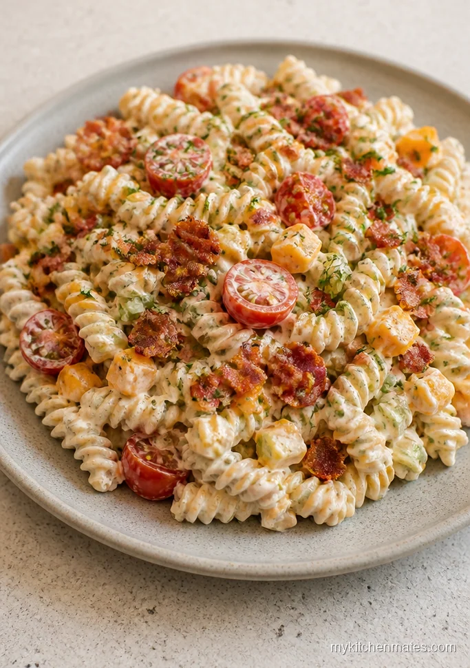 Creamy Turkey Bacon Ranch Pasta Salad
