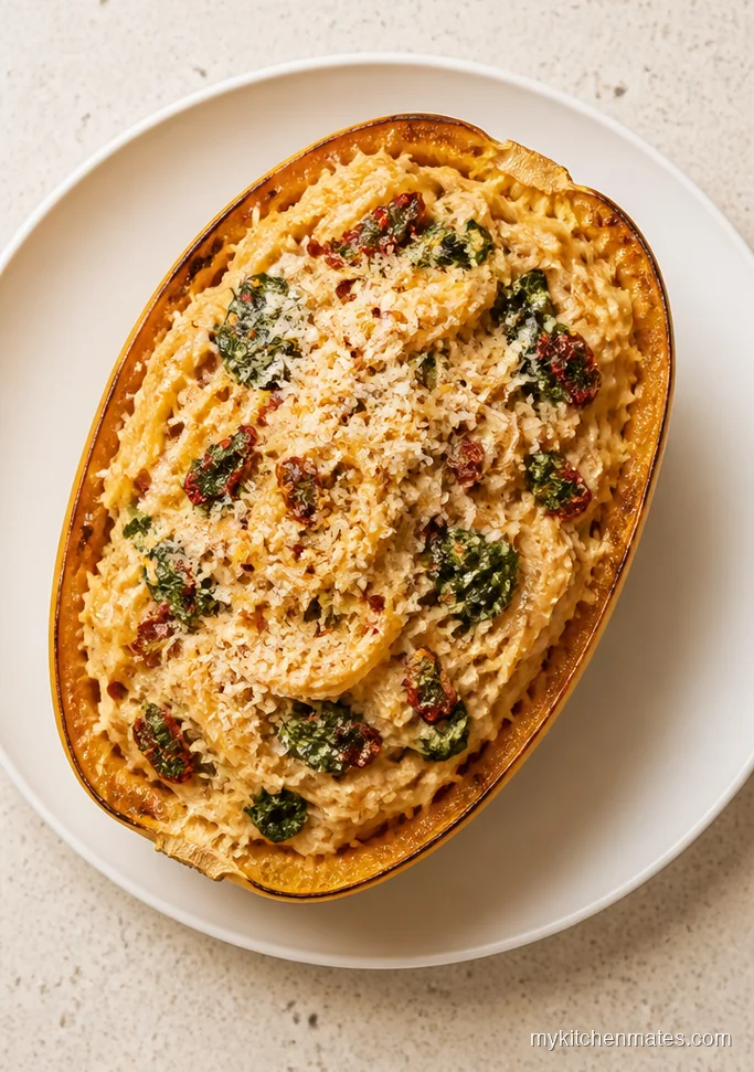 Creamy Tuscan Air Fryer Spaghetti Squash