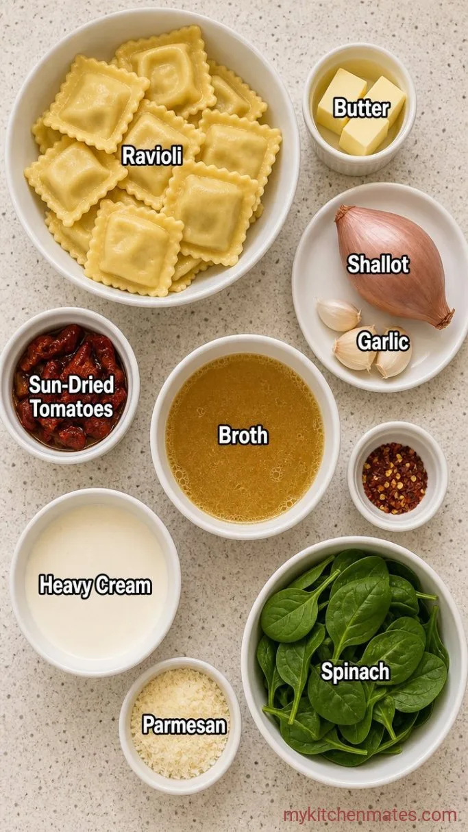 25-Minute Creamy Tuscan Ravioli Ingredients