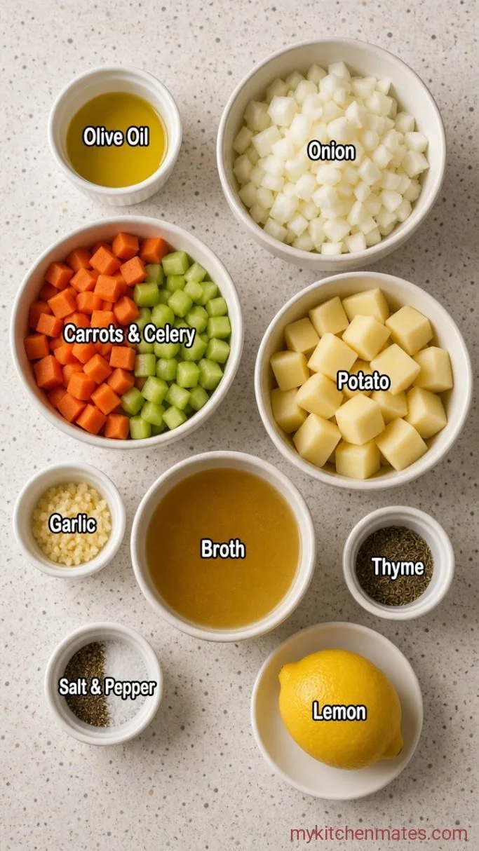 30-Minute Creamy Vegetable Soup Ingredients
