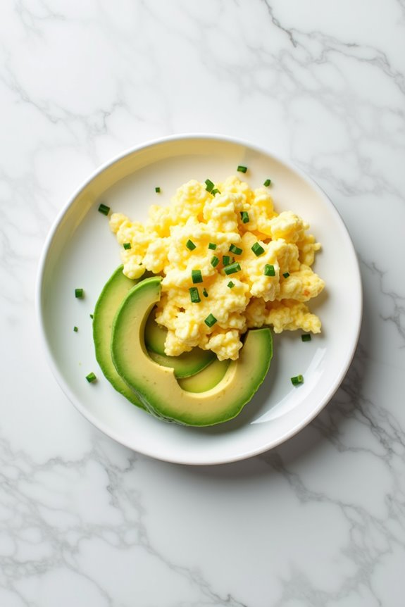 creamy avocado scrambled eggs