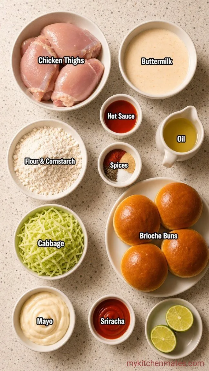 Crispy Chicken Burger (Ready in 30 Minutes) Ingredients