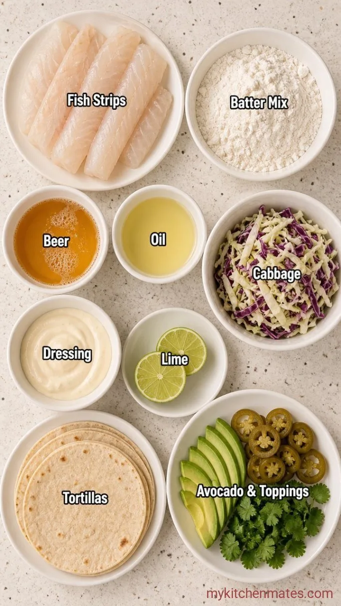 25-Minute Crispy Fish Tacos Ingredients