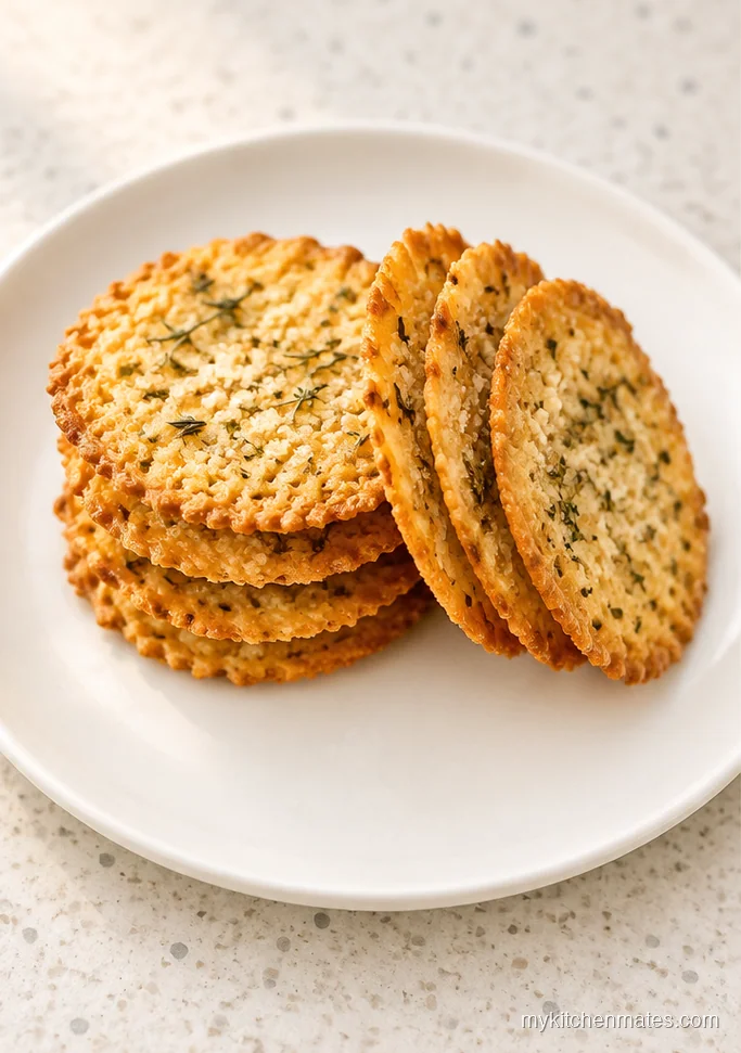 Crispy Parmesan Thyme Crackers