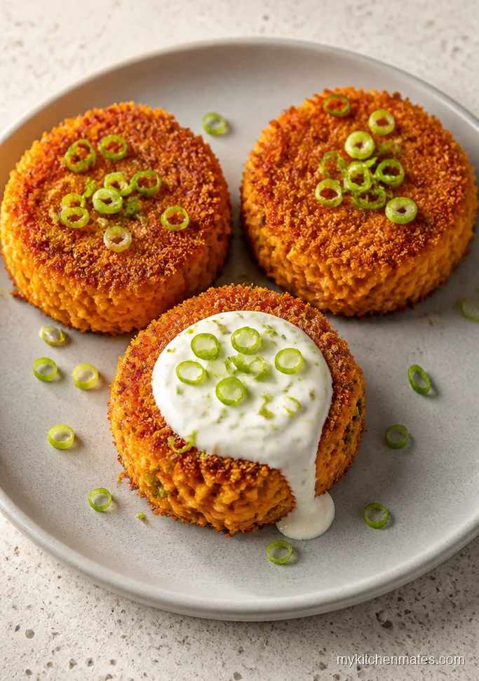 Crispy Sweet Potato Cakes with Lime Yogurt