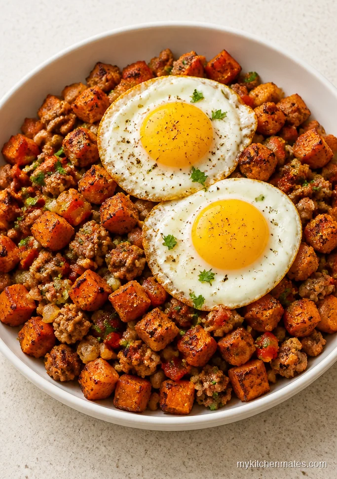 Crispy Sweet Potato Turkey Hash