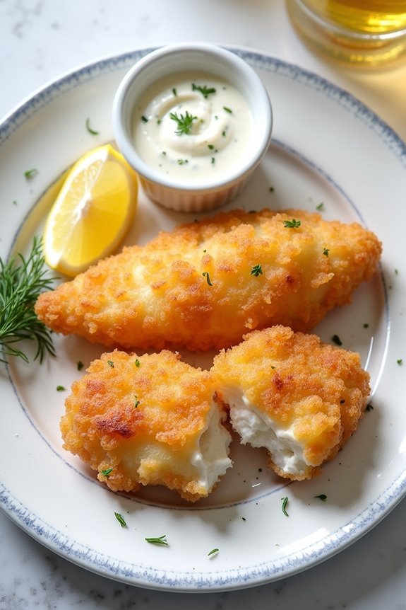 crispy cod with tartar sauce