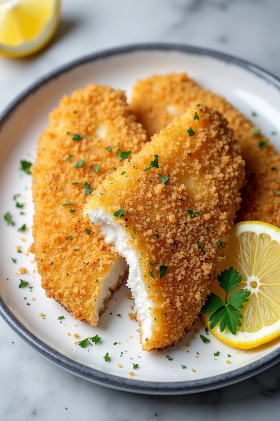 crispy herb coated haddock fillets