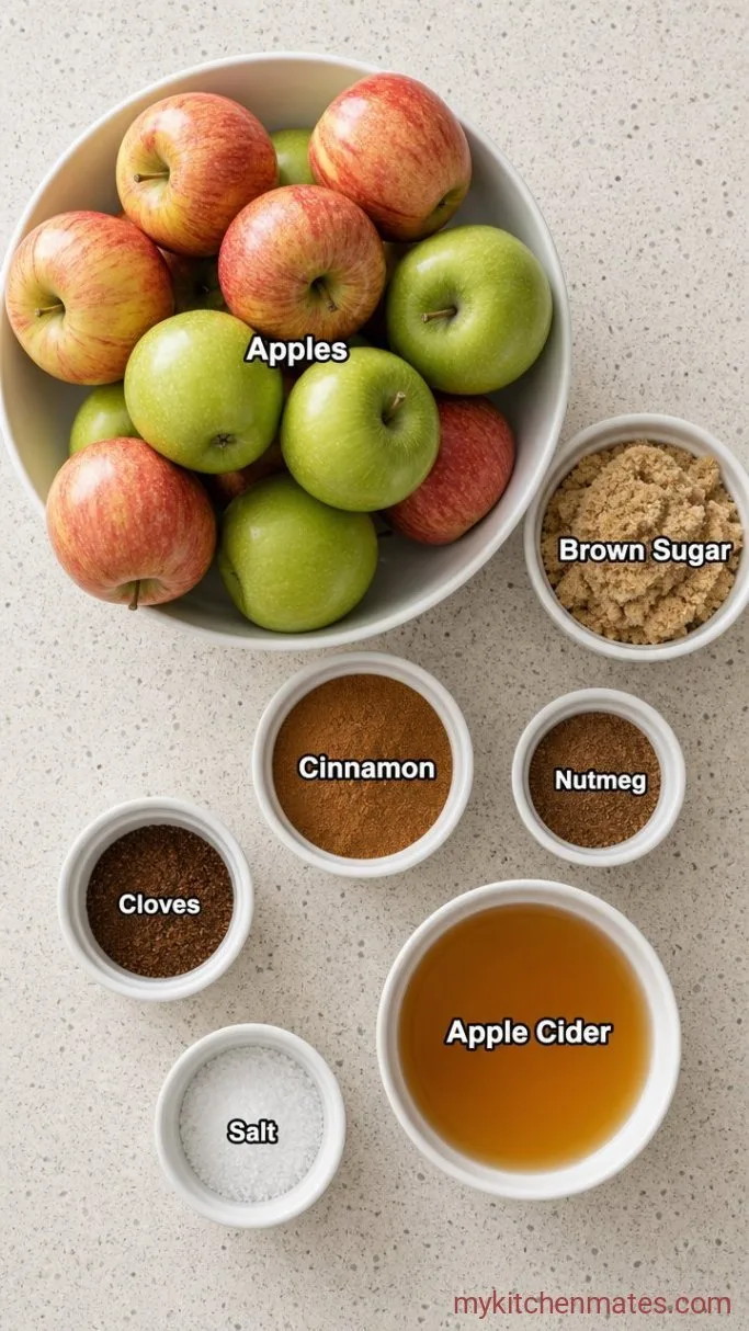 Slow Cooker Apple Butter (Just Apples, Spices, and Time) Ingredients