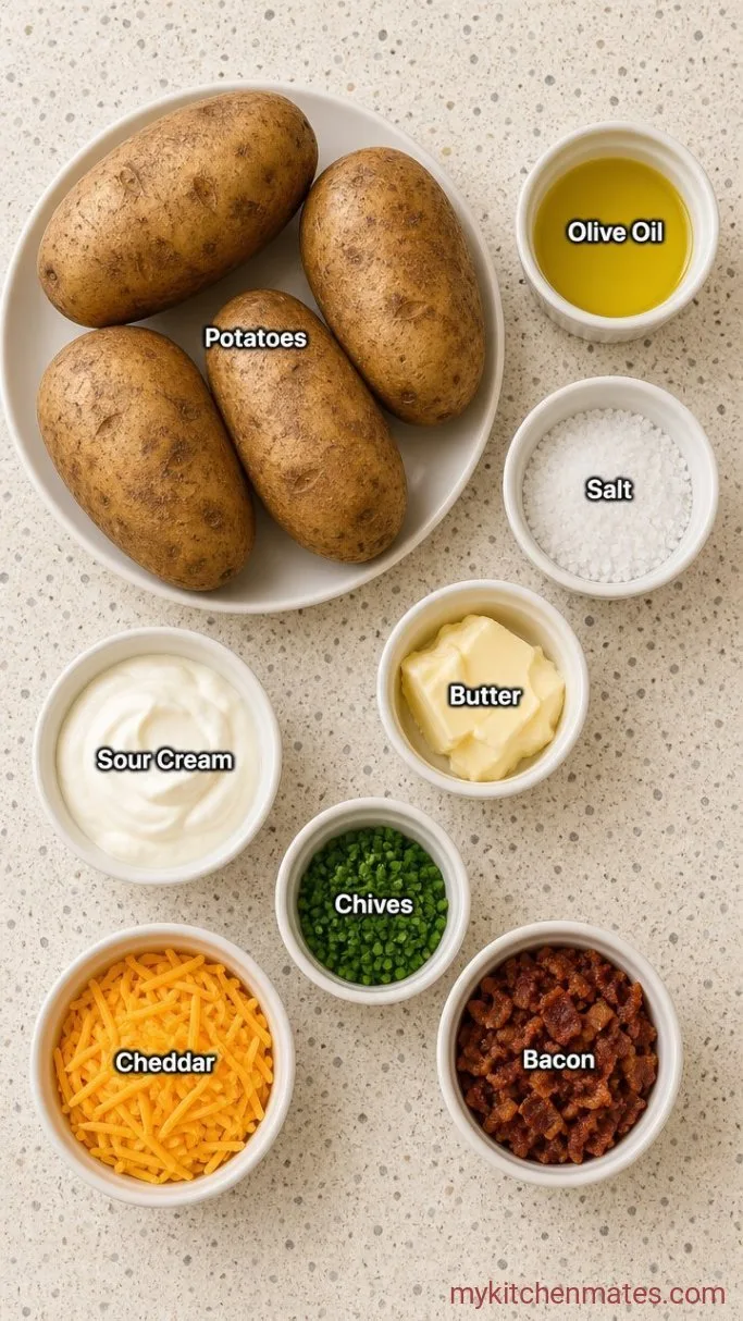 Fluffy Crockpot Baked Potatoes (No Oven Required) Ingredients