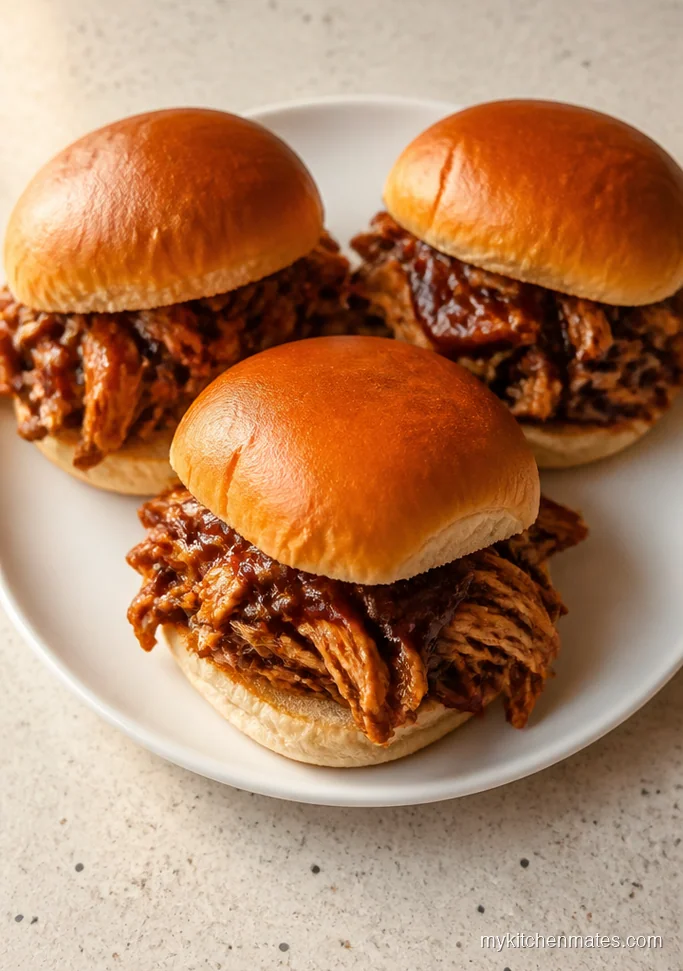 Crockpot BBQ Pulled Chicken Sliders