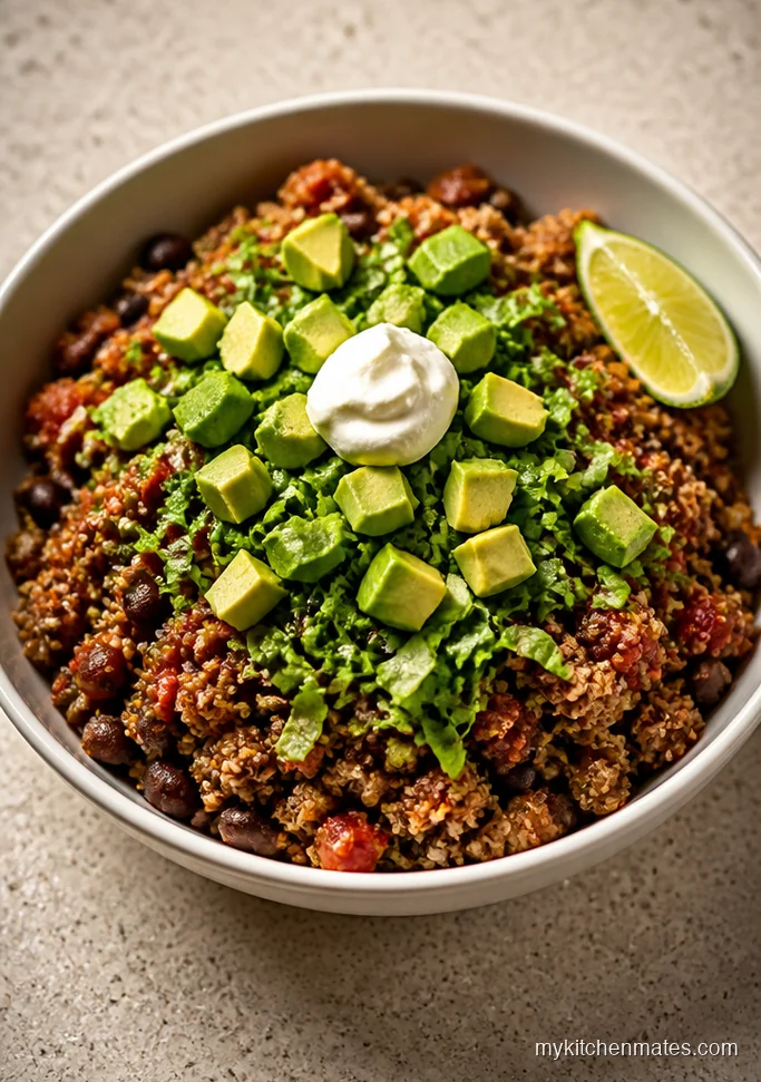 Crockpot Beef and Quinoa Burrito Bowls