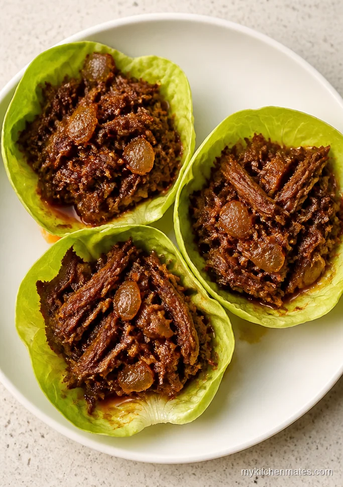 Crockpot Beef Barbacoa Lettuce Wraps