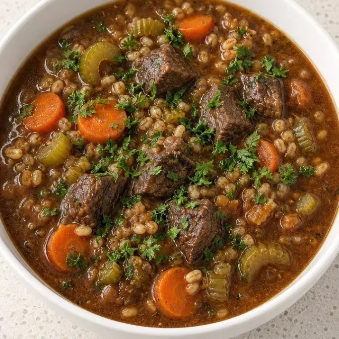 Crockpot Beef Barley Soup
