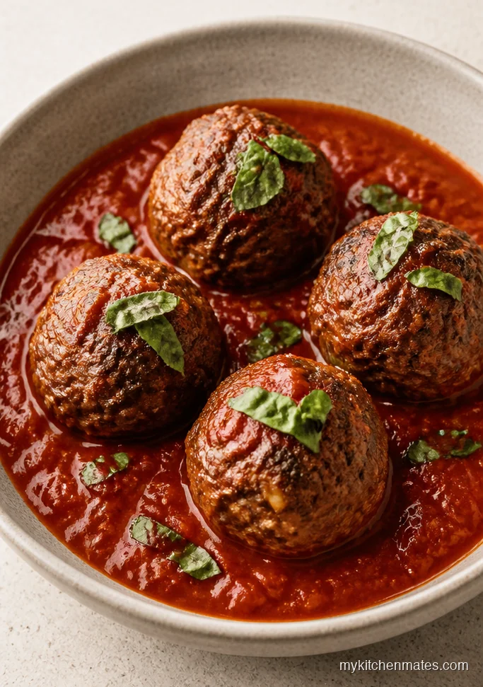 Crockpot Beef Meatballs in Marinara