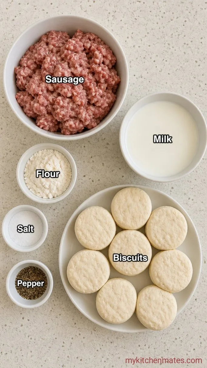 Crockpot Biscuits and Gravy (Easy Slow Cooker Breakfast) Ingredients