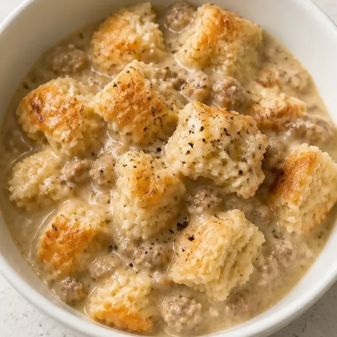 Crockpot Biscuits and Gravy (Easy Slow Cooker Breakfast) Crockpot Biscuits And Gravy