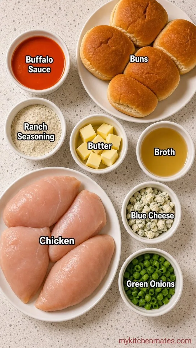 5-Ingredient Crockpot Buffalo Shredded Chicken Ingredients
