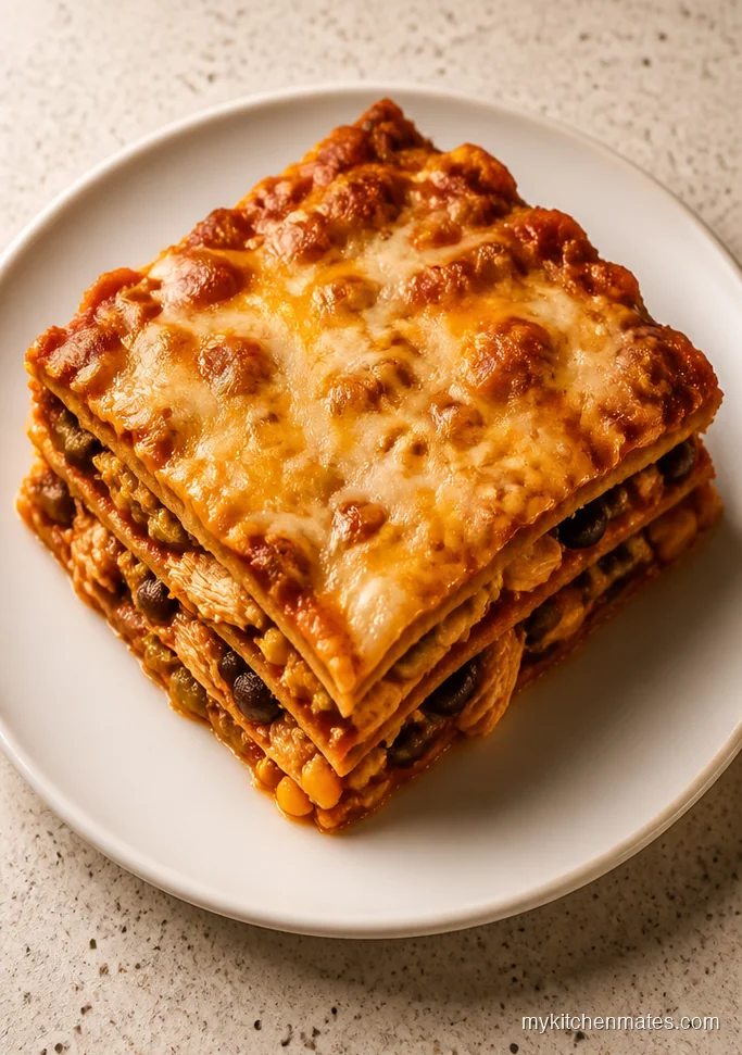 Crockpot Chicken Enchilada Casserole