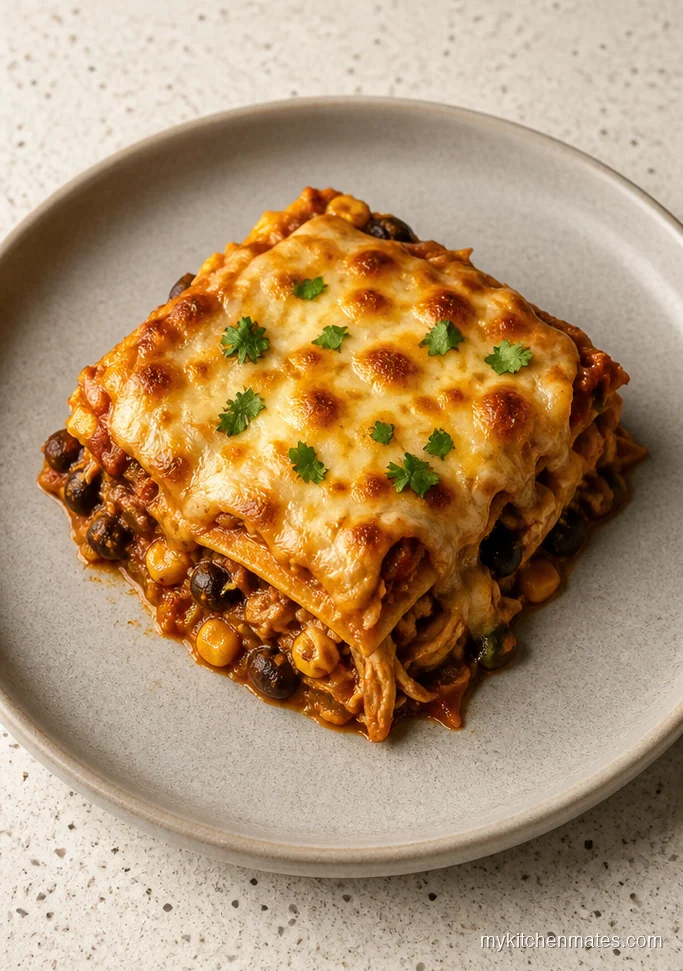 Crockpot Chicken Enchilada Casserole