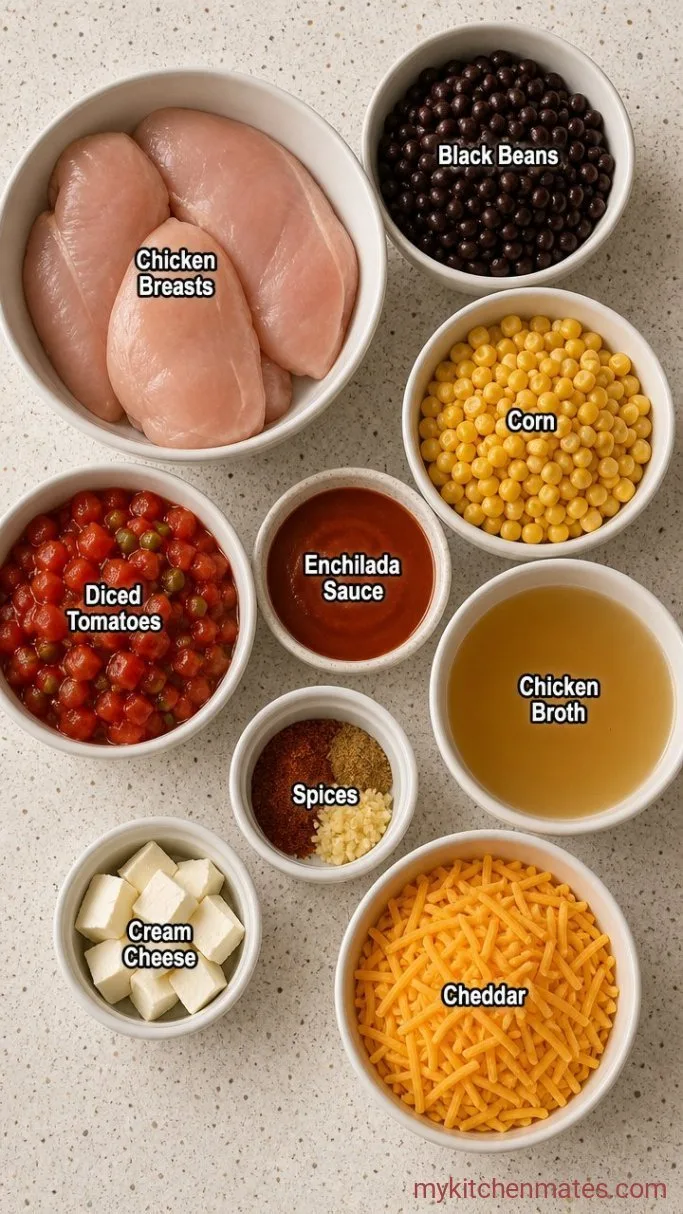 Creamy Crockpot Chicken Enchilada Soup Ingredients