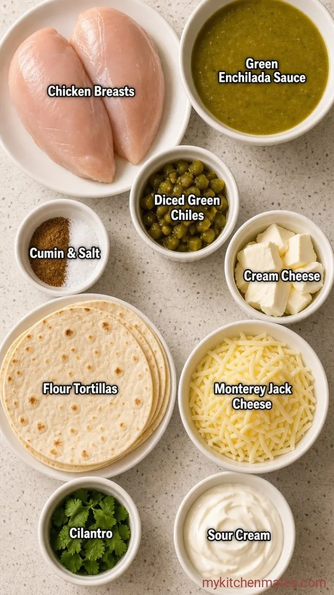 Creamy Crockpot Chicken Enchiladas Ingredients