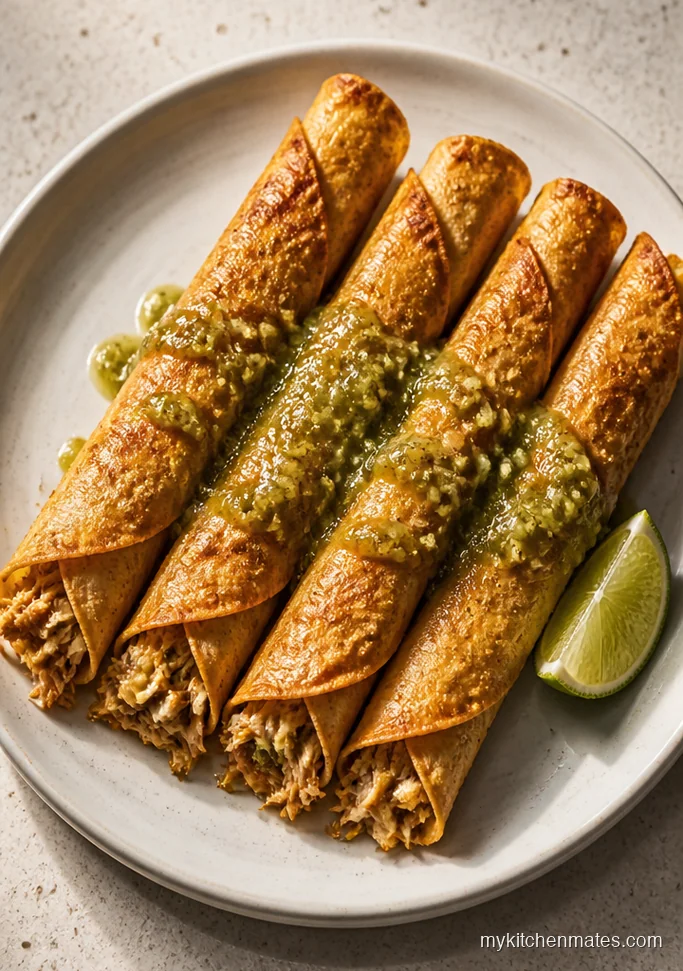 Crockpot Chicken Flautas Filling