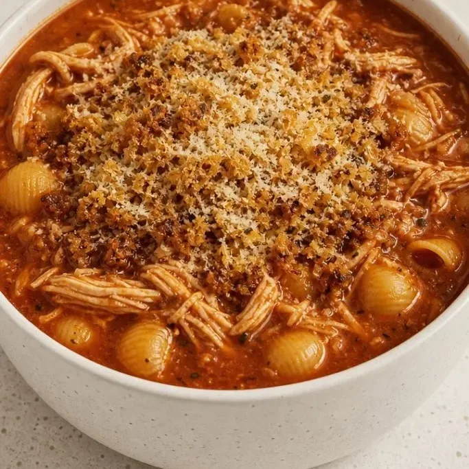 Crockpot Chicken Parmesan Soup