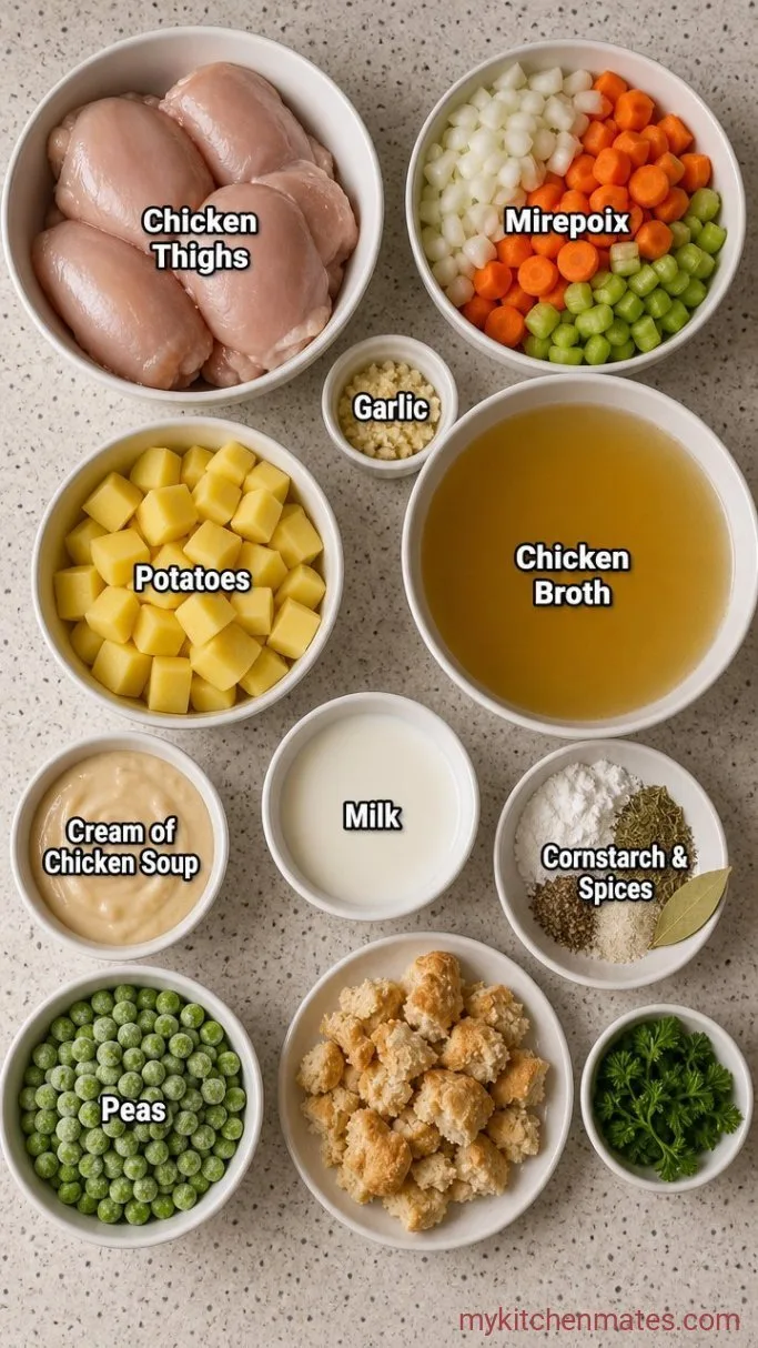 Creamy Crockpot Chicken Pot Pie Soup Ingredients