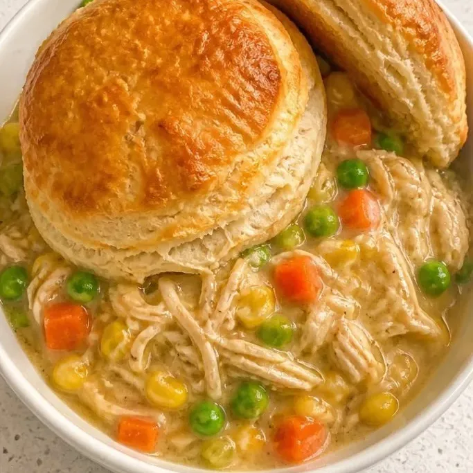 Crockpot Chicken Pot Pie With Biscuits