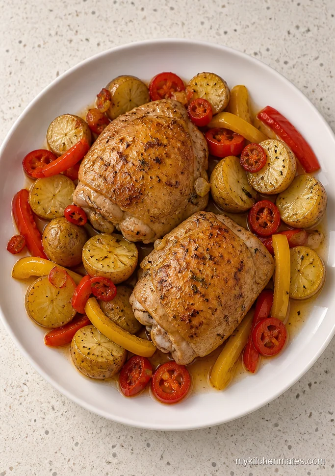 Crockpot Chicken Scarpariello with Peppers