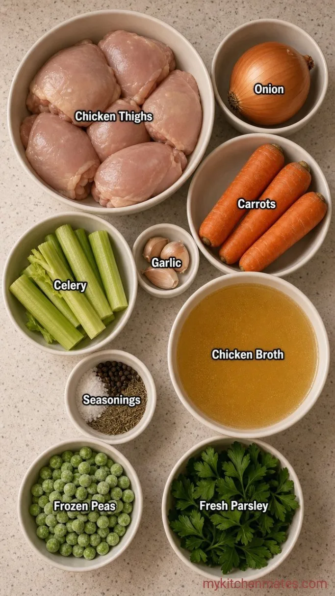 Hearty Crockpot Chicken Vegetable Soup Ingredients