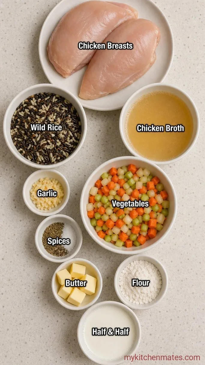 Creamy Crockpot Chicken Wild Rice Soup Ingredients