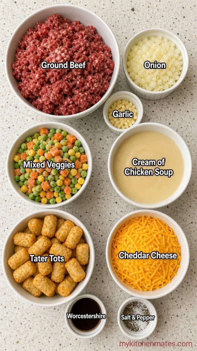 Hearty Crockpot Cowboy Casserole Ingredients