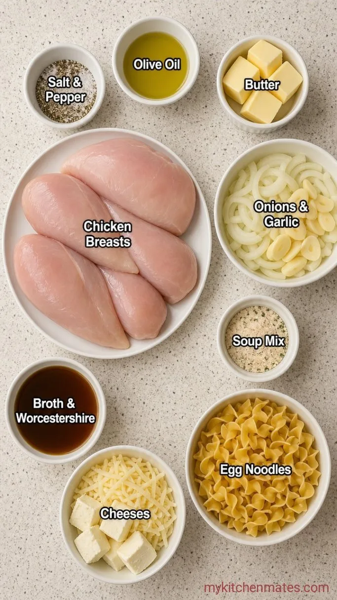 Creamy Crockpot French Onion Chicken Ingredients