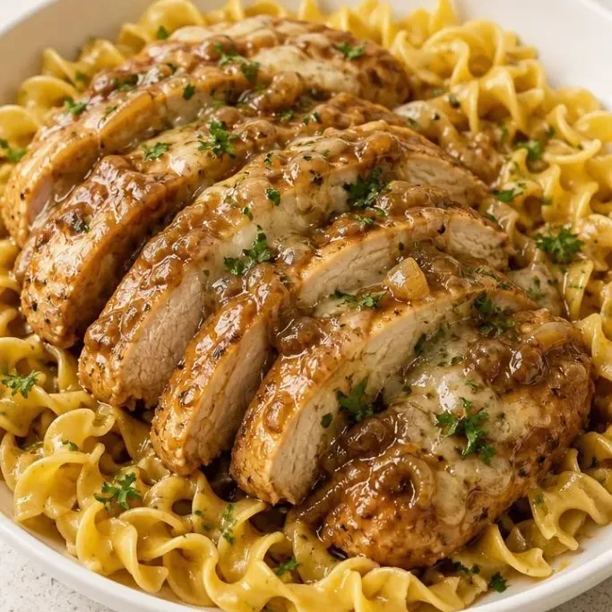 Creamy Crockpot French Onion Chicken Crockpot French Onion Chicken