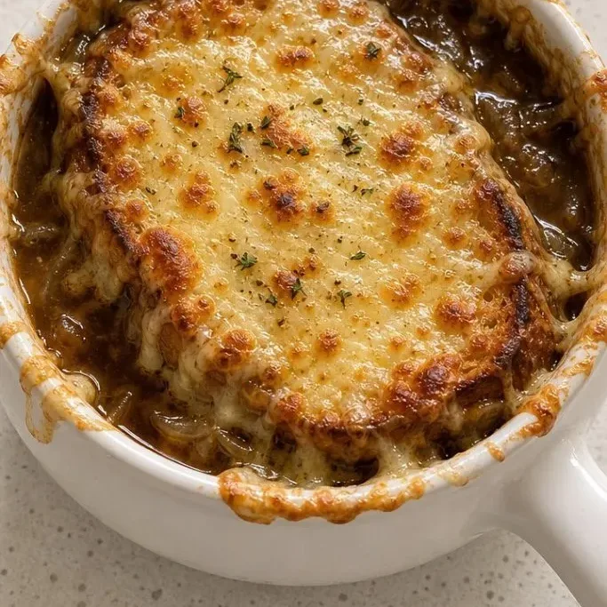 Crockpot French Onion Soup with Gruyère Croutons Crockpot French Onion Soup