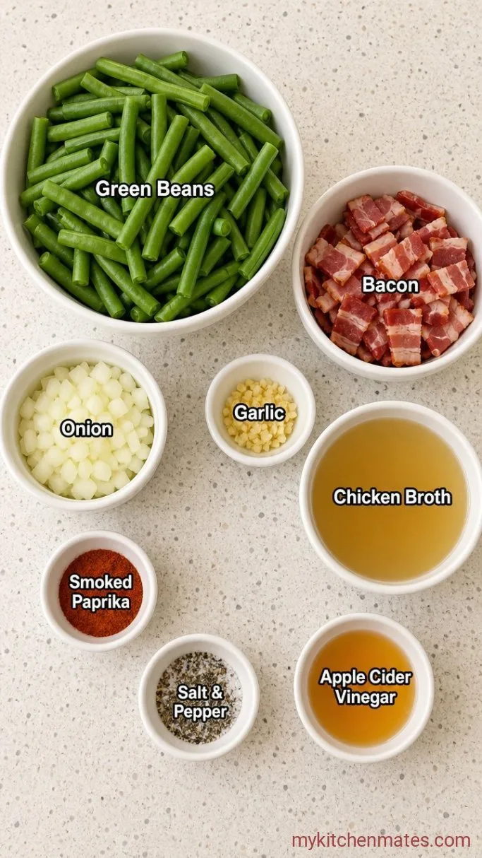Tender Crockpot Green Beans with Smoky Bacon Ingredients