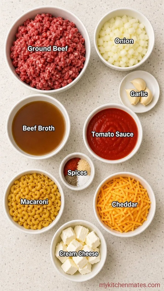 Crockpot Hamburger Helper: Creamy, Cheesy One-Pot Meal Ingredients