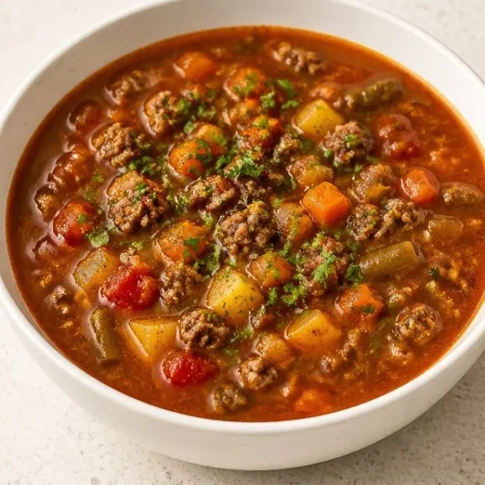 Crockpot Hamburger Vegetable Soup