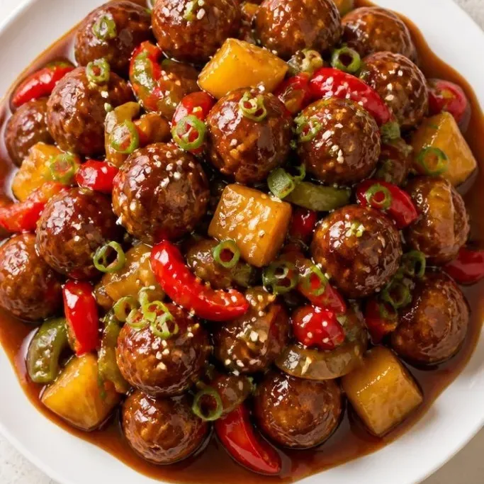 Crockpot Hawaiian Meatballs with Sweet Pineapple Sauce Crockpot Hawaiian Meatballs