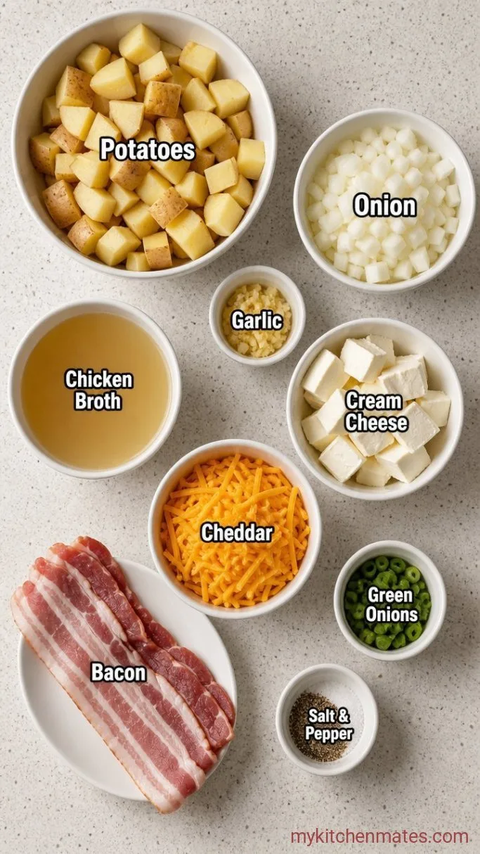 Crockpot Loaded Potato Soup Ingredients