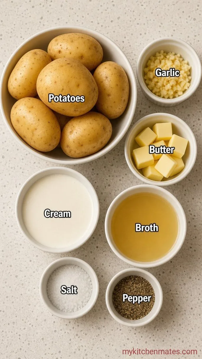 Creamy Crockpot Mashed Potatoes (No Boiling) Ingredients