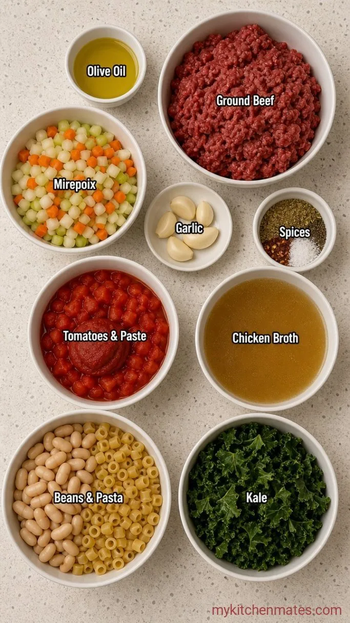 Hearty Crockpot Pasta Fagioli Soup Ingredients