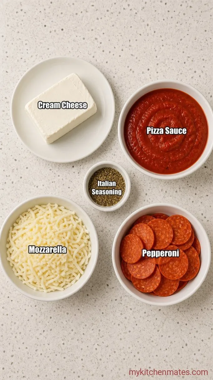 5-Ingredient Crockpot Pizza Dip Ingredients